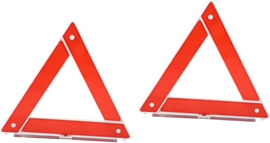 2pcs Foldable Emergency Triangle Sign Roadside Safety Warning Signs for Car Trucks