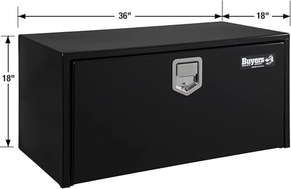 Buyers Products 1702105 Steel Underbody Truck Tool Box 18 x 18 x 36 Inch, Black Powder-Coated 14 Ga Steel, Locking Stainless Paddle Latch, Drop Door, Weather-Resistant, Made in USA