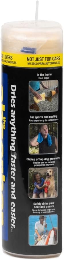 the absorber® Large 27-Inch x 17-Inch, Natural (Tan) - Synthetic Premium Drying Chamois Cloth for Car - Super Absorbent, Scratch-Free and Washable
