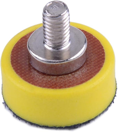 beler 2pcs 1" 25mm M6 Backer Plate & 60pcs Mixed Sponge Buffing Polishing Pads (rough & medium & fine 20pcs each) Fit For Car Polisher