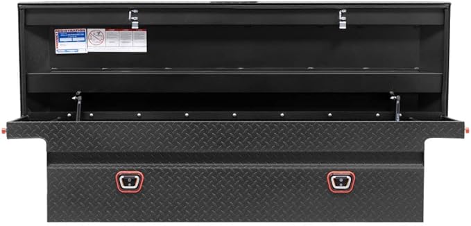 Weather Guard Saddle Truck Tool Box Aluminum Full Low Profile Textured Matte Black 10.2 Cu Ft