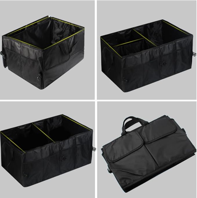 Trunk Organizer Car Basket Storage Tote Organizer Small Black Collapsible Snack Bins for Car SUV Sedan