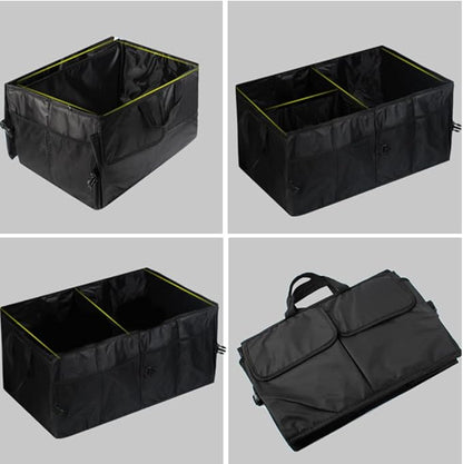 Trunk Organizer Car Basket Storage Tote Organizer Small Black Collapsible Snack Bins for Car SUV Sedan
