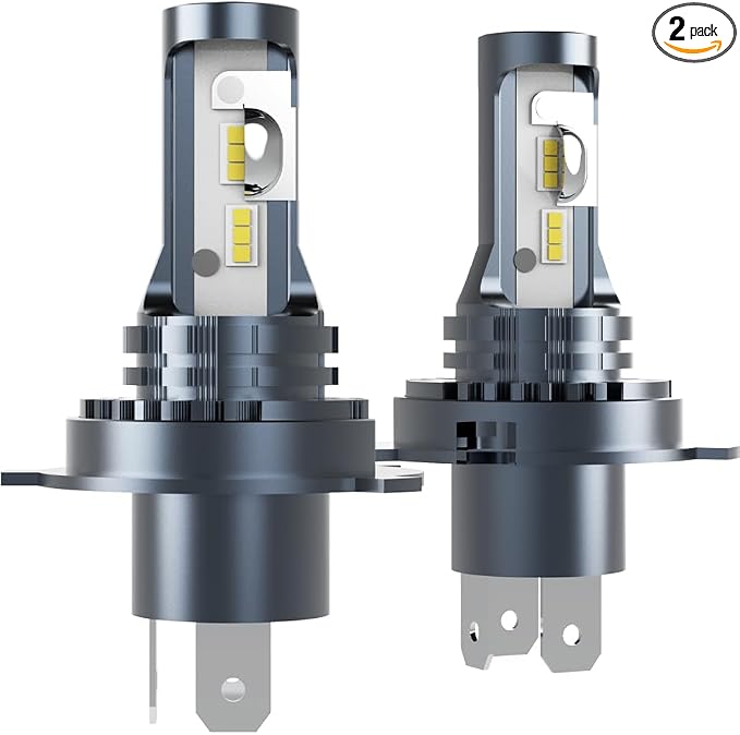 H19 H4 9003 HB2 HS1 LED Light Bulbs 20000Lm Bright 40W 6500K Fanless EMC Plug and Play for 12V Cars Motorcycles 24V Trucks, Fog Lamps, 2-Pack