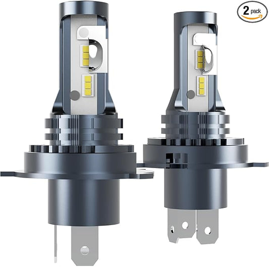 H19 H4 9003 HB2 HS1 LED Light Bulbs 20000Lm Bright 40W 6500K Fanless EMC Plug and Play for 12V Cars Motorcycles 24V Trucks, Fog Lamps, 2-Pack