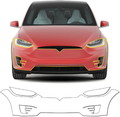 for Tesla Model X 2016-2021 TPU Clear 9Mil Pre-Cut Paint Protection Film Car Vinyl Wrap PPF Transparent Protective Anti-Scratch Self Healing Shield Guard Waterproof Car Wrap Film for Front