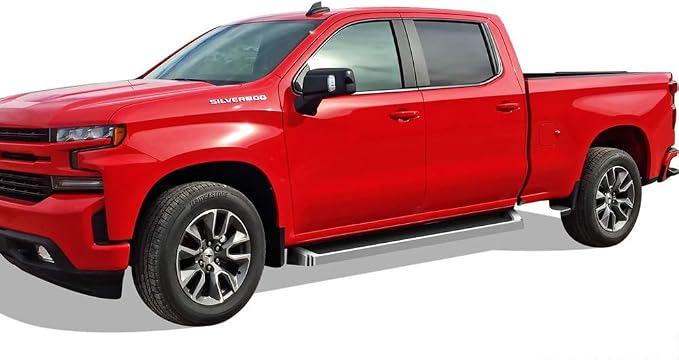 APS Side Steps Compatible with Silverado Sierra 1500 2019-2026 Extended Cab & 2500 3500 2020-2026 (Exclude 19 1500 LD)(Silverado 1500 LTD Sierra 1500 LD 2022) (Silver Running Board)