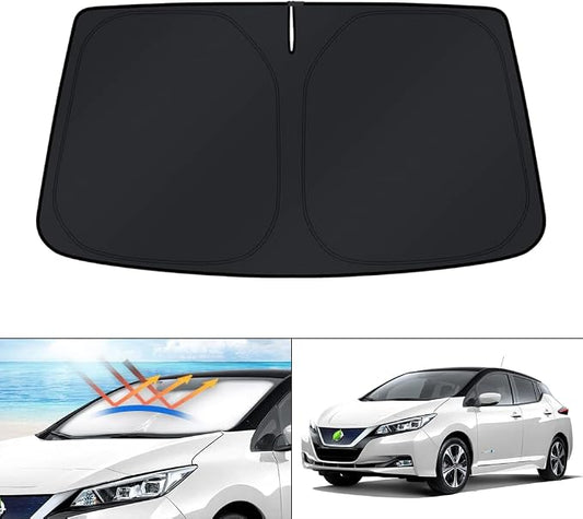 KUST Windshield Sun Shade for 2018-2024 2025 Nissan Leaf Accessories Sunshade Window Sun Visor Protector Foldable Blocks UV Rays Keep Your Car Cooler