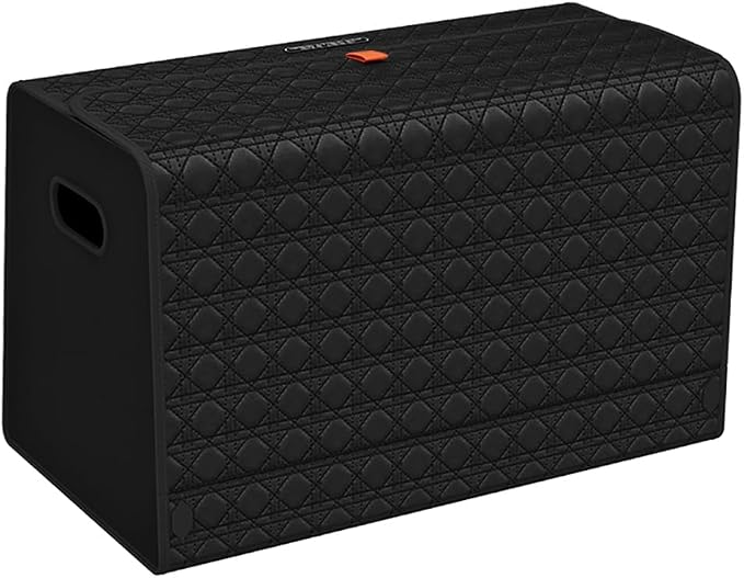 GMQ Car Trunk Organizer for SUV,Car Organizers and Storage with Collapsible Storage, Magnetic Lid Large Capacity for SUV, Truck, MPV (3D-Black, L-21.5×13×12.5 IN)