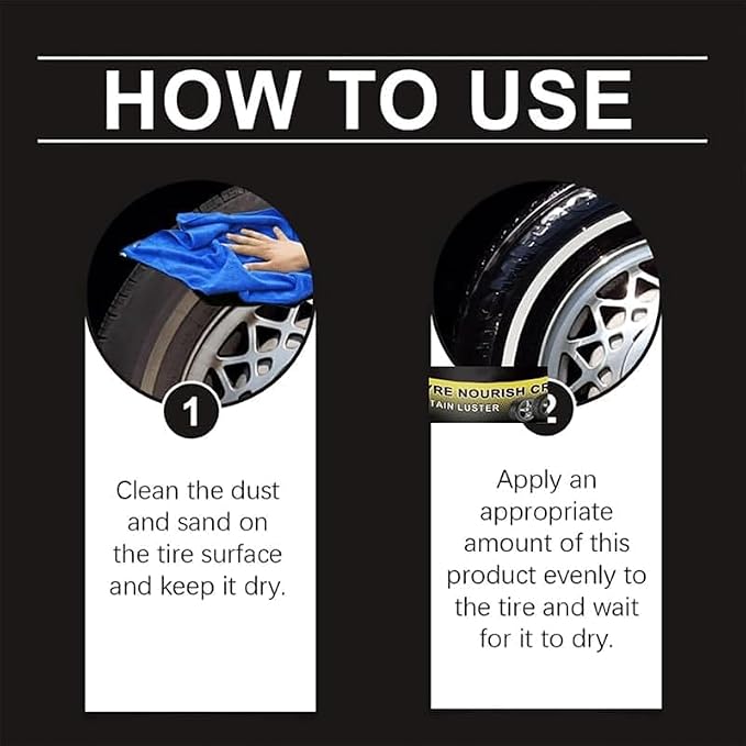 2026 New Tyre Nourish Cream, Tire Nourish Wax Cream for Cars, Tire Wax – Restores Black Gloss, Powerful Wheel Cleaning Refurbish Wax, Tyre Nourish Cream Maintain Luster, for Car Tires (3PCS)