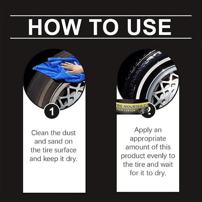 2026 New Tyre Nourish Cream, Tire Nourish Wax Cream for Cars, Tire Wax – Restores Black Gloss, Powerful Wheel Cleaning Refurbish Wax, Tyre Nourish Cream Maintain Luster, for Car Tires (3PCS)