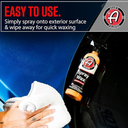 Adam's Polishes Spray Wax Gallon - Premium Infused Carnauba Car Wax Spray For Shine, Polish & Top Coat Paint Protection | Car Wash Enhancer & Clay Bar Lubricant | Car Boat Motorcycle RV Detailing