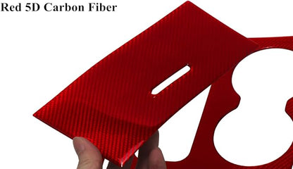 YOCTM for 2016-2021 Jeep Grand Cherokee Shift Panel Cover, Soft Carbon Fiber Shift Knob Decoration Trim Red Gear Selector Trim Shifter Console Cover Interior Accessories (Red 2016-2021)