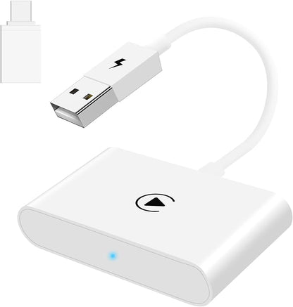 Wireless Carplay Adapter for Apple Carplay Wireless Adapter Convert Wired to Wireless CarPlay Dongle for Wireless Control Plug & Play Fit for Cars from 2015 for iPhone, White