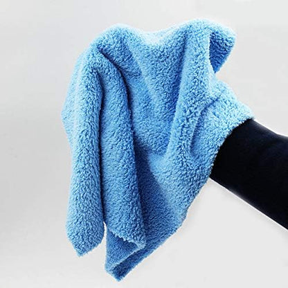 Kingsheep 6Pack Car Microfiber Towel for Auto Thick Buffing Microfiber Cleaning Cloth 16"x16" Plush Polishing Drying Towels 450gsm Detailing Cloths