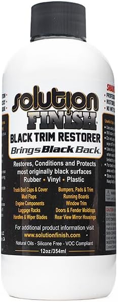 The Rag Company - Solution Finish Full Installation Kit - Enriche, Condition, Protect; Black Plastic Trim Restorer (12oz) + 2 Microfiber Towels + Applicator Sponge + Gloves