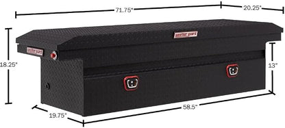 Weather Guard Saddle Truck Tool Box Aluminum Full Low Profile Textured Matte Black 10.2 Cu Ft