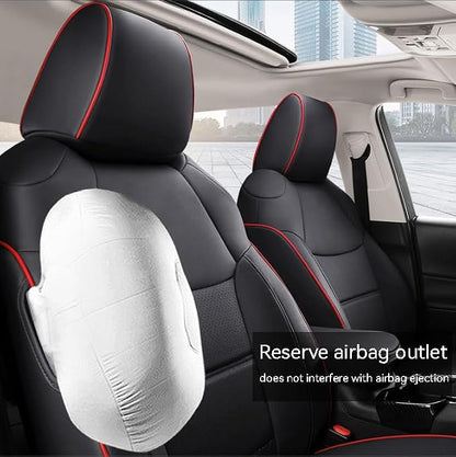 Custom Fit RAV4 Hybrid Car Seat Covers for Select Toyota RAV4 Hybrid (Not for 2019-2025 Hybrid/Prime SE,XSE) 2019 2020 2021 2022 2023 2024 2025 - Full Set,Leather(Beige)