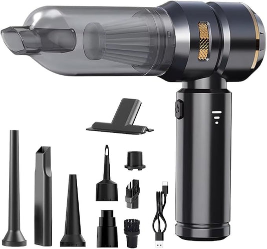 Handheld Cordless Vacuum,Car Vacuum Cleaner,4-in-1 22000PA High Power Portable Rechargeable Vacuum Cleaner with Brushless Motor, Small Handheld Vacuum & Air Blower & Pump-Black