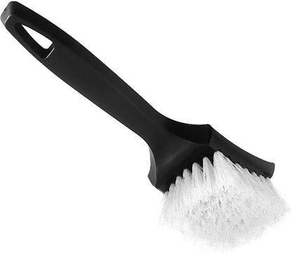 Tire Brush, Black Stiff Bristle Wheel Cleaning Brush, Car Carpet Brush, Detail Brush (White)