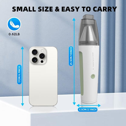 PATO Cordless Handheld Vacuum Cleaner, Mini Car Vacuum with PowerfulSuction, 1800mAh high-CapacitybatteryPortable Dust Collector Pearl White