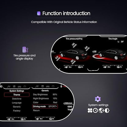 12.3 Inch Digital Gauge Cluster Virtual Cockpit for BMW X6 E71 E72 2007-2013 LCD Instrument Dashboard Speedometer Screen Panel Head Unit