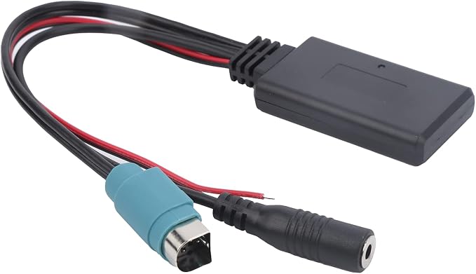 Qiilu for Cda 9884 Bluetooth Adapter Car Bluetooth Radio Cable Abs Car Bluetooth Radio Aux Cable Microphone Handsfree Adapter Fit for Kce‑236B Cda‑9852 E