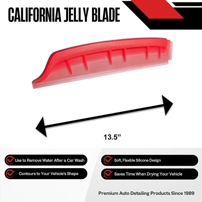 California Car Duster Jelly Blade Flexible Silicone Auto Drying Tool in Red 20083