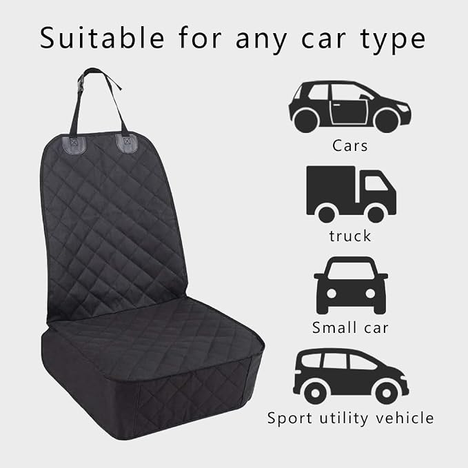Waterproof Front Seat Car Cover, Pet Front Cover for Cars, Scratch Proof & Nonslip Seat Pet Cover, Dog Car Seat Cover with Seat Belt Fits Most Cars, Suvs
