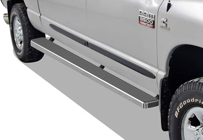 APS (304 Stainless Steel Polished Silver 6 inches) Running Boards Nerf Bars Side Steps Compatible with Ram 1500 2009-2018 Crew Cab & Ram 2500 3500 2010-2026