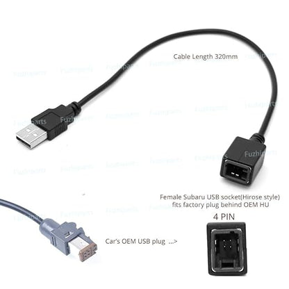 Car USB Adapter Plug Connector Cable Convertor for Subaru Impreza Outback Suzuki Vitara SX4 w/Original USB Function
