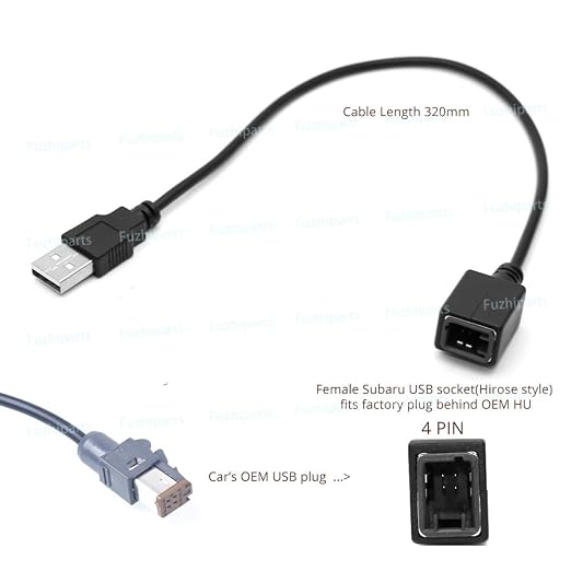 Car USB Adapter Plug Connector Cable Convertor for Subaru Impreza Outback Suzuki Vitara SX4 w/Original USB Function