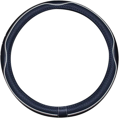 Mayco Bell Small Size Steering Wheel Cover Anti-Slip,Safety,Soft,Breathable,Durable,Full Surround,Comfortable Grip Microfiber Leather (14-14.25 inch, Black White)