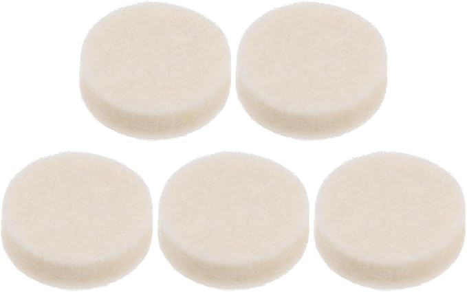 HARFINGTON 5pcs Wool Felt Polishing Pads, 1 inch Buffing Wheel Polish Pad Flocking Hook & Loop Back for Car Glass Plastic Metal Stone
