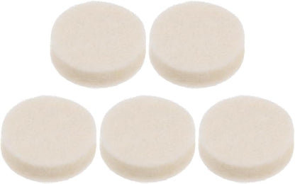 HARFINGTON 5pcs Wool Felt Polishing Pads, 1 inch Buffing Wheel Polish Pad Flocking Hook & Loop Back for Car Glass Plastic Metal Stone