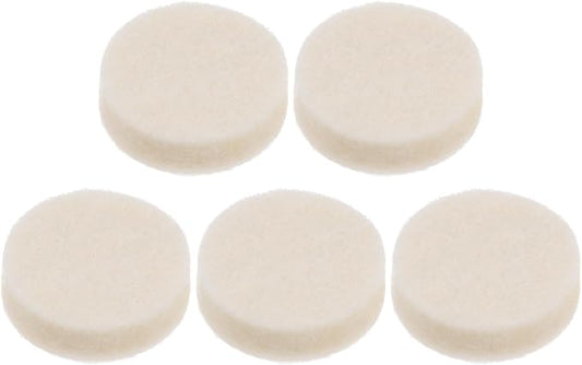 HARFINGTON 5pcs Wool Felt Polishing Pads, 1 inch Buffing Wheel Polish Pad Flocking Hook & Loop Back for Car Glass Plastic Metal Stone