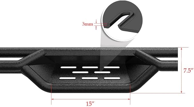 APS Black 6in Drop Down Bars Compatible with Chevy Silverado GMC Sierra 1500 2019-2026 Crew Cab & 2500 HD 3500 HD 2020-2026 (Silverado 1500 LTD Sierra 1500 LD 2022)
