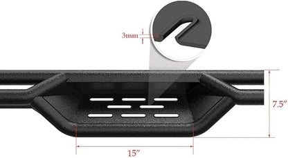 APS Black 6in Drop Down Bars Compatible with Chevy Silverado GMC Sierra 1500 2019-2026 Crew Cab & 2500 HD 3500 HD 2020-2026 (Silverado 1500 LTD Sierra 1500 LD 2022)