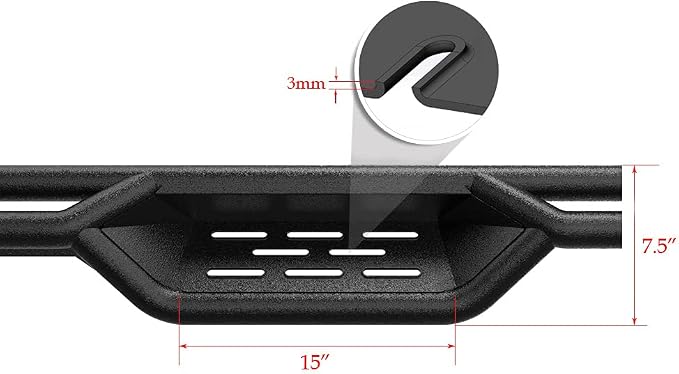 APS Black 6 Inches Tubular Drop Down Style Nerf Bars Running Boards Compatible with Toyota Tacoma 2005-2023 Double Crew Cab