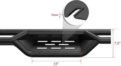 APS Black 6 Inches Tubular Drop Down Style Nerf Bars Running Boards Compatible with Toyota Tacoma 2005-2023 Double Crew Cab