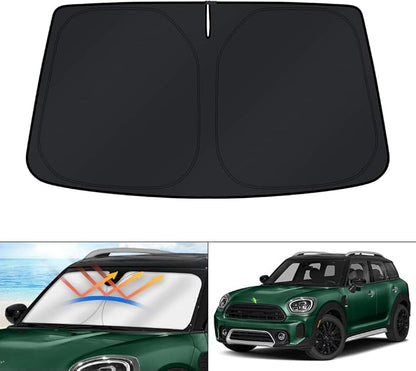 KUST Windshield Sun Shade for Mini Countryman Cooper F60 SUV 2017-2022 2023 2024 2025 2026 Accessories Front Window Sunshade Visor Protector Foldable Block UV Rays