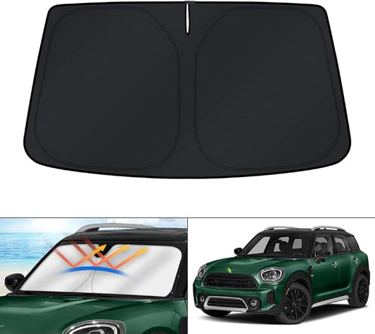 KUST Windshield Sun Shade for Mini Countryman Cooper F60 SUV 2017-2022 2023 2024 2025 2026 Accessories Front Window Sunshade Visor Protector Foldable Block UV Rays