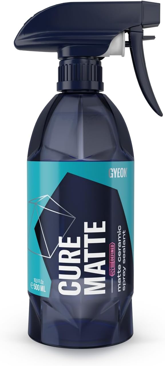 GYEON Cure Matte Redefined Hydrophobic Ceramic Spray Sealant for Matte Paint Vinyl PPF Vehicles with Silica Protection and Water Beading Long‑Lasting Matte Finish