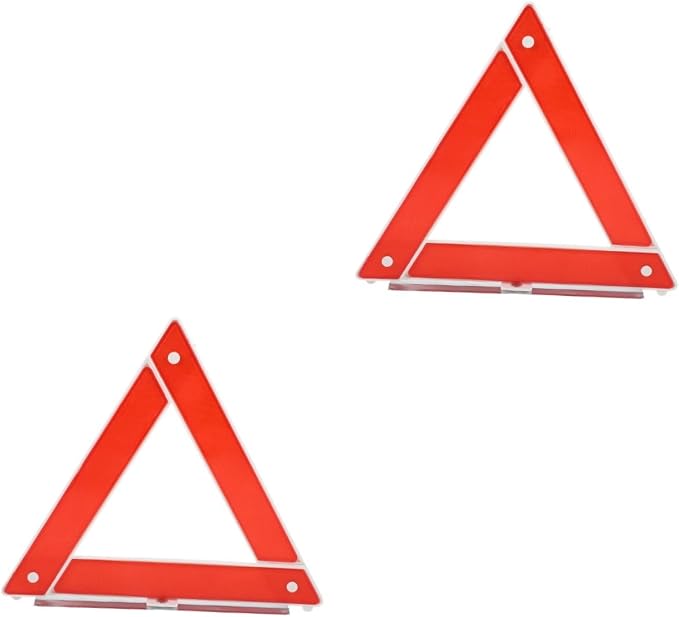 2pcs Warning Triangle Kit Reflective Sign for Cars Trucks Suvs High Visibility Triangle Easy Setup Dismantle Essential for Roadside Emergencies
