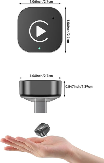 USB-C Wireless CarPlay & Android Auto Adapter, 2-in-1 Plug-in Adapter for Factory Wired CarPlay/Android Auto Cars, Converts Wired to Wireless, Auto Reconnect, 5GHz WiFi, USB Adapter Included