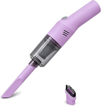 catsMeow Mini Handheld Vacuum Cordless, Lightweight Portable Vacuum Cleaner for Home, Car, Desk, Keyboard, Sofa and Crumbs, USB Rechargeable Small Vacuum with Washable Filter, Stylish Lavender Purple