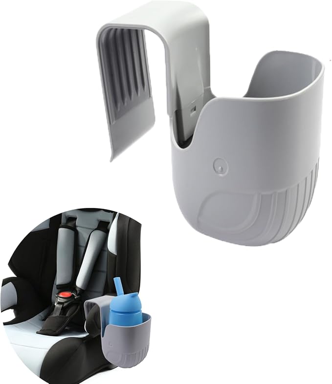 Child Cup Holder for Convertible Car Seats, Car Seat Cup Holder, Baby Stroller Cup Holer Wheelchair Cup Holder, Child Cup Holders Compatible with The Majority of Car Seat Models – Grey
