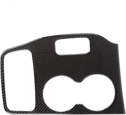 YOCTM for Jeep Grand Cherokee 2014 2015 Interior Accessories Black Real Carbon Fiber Center Console Cup Holder Cover Trim