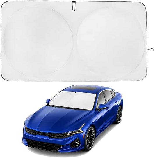 Windshield Sun Shade | Compatible for KIA K5 2021-Present | Certified 99.87% UVB & 99.02% UVA Car Sun Shade. Award Winning Sunshade - Patented Technology | Car Shades by Kinder Fluff