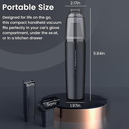 Cordless Handheld Vacuum, Powerful Suction 13000Pa & 0.64lbs Ultra-Lightweight, Portable Car and Home Vacuum for Pet Hair, Quick Type-C Charging